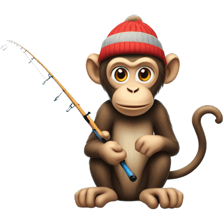 Monkey ice fishing  emoji