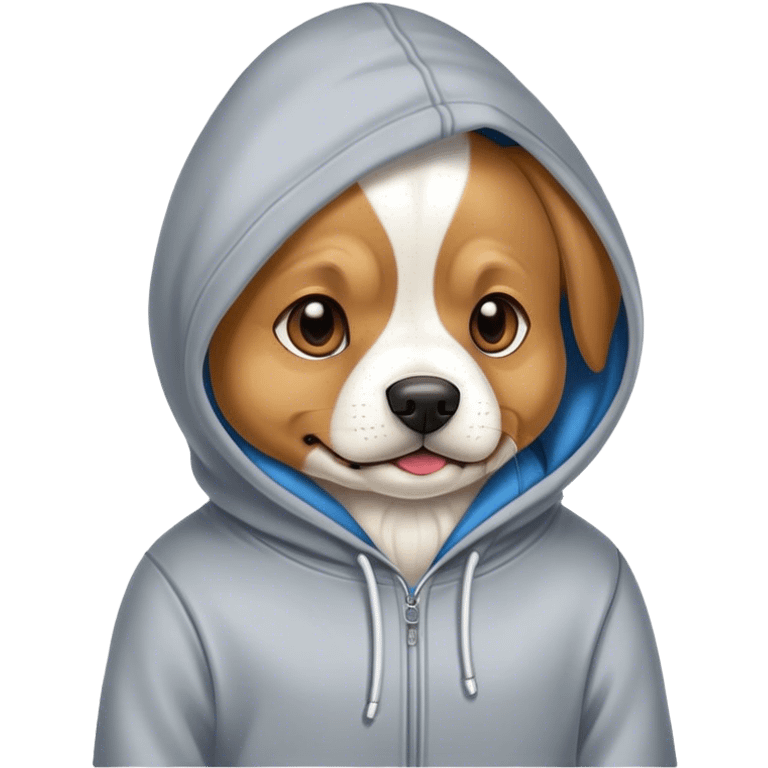 Dog wearing a hoodie emoji