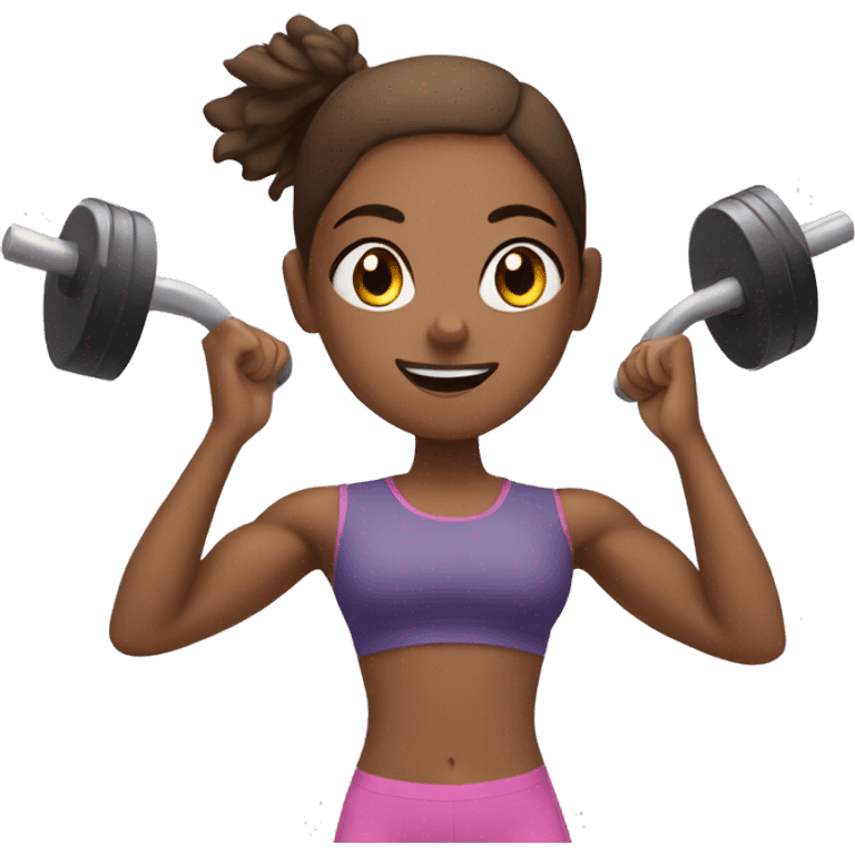 Girl training at the gym  emoji