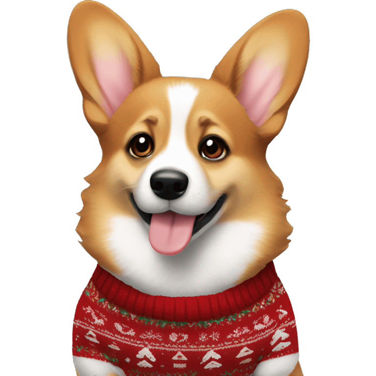 Corgi in Christmas sweater  emoji