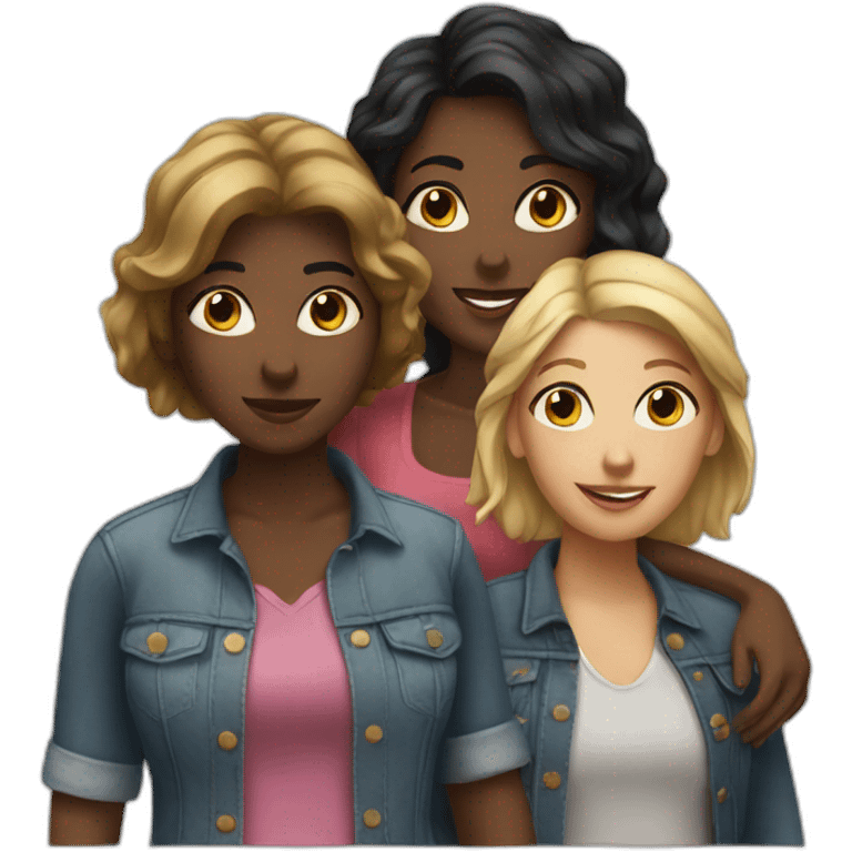 three female friends emoji