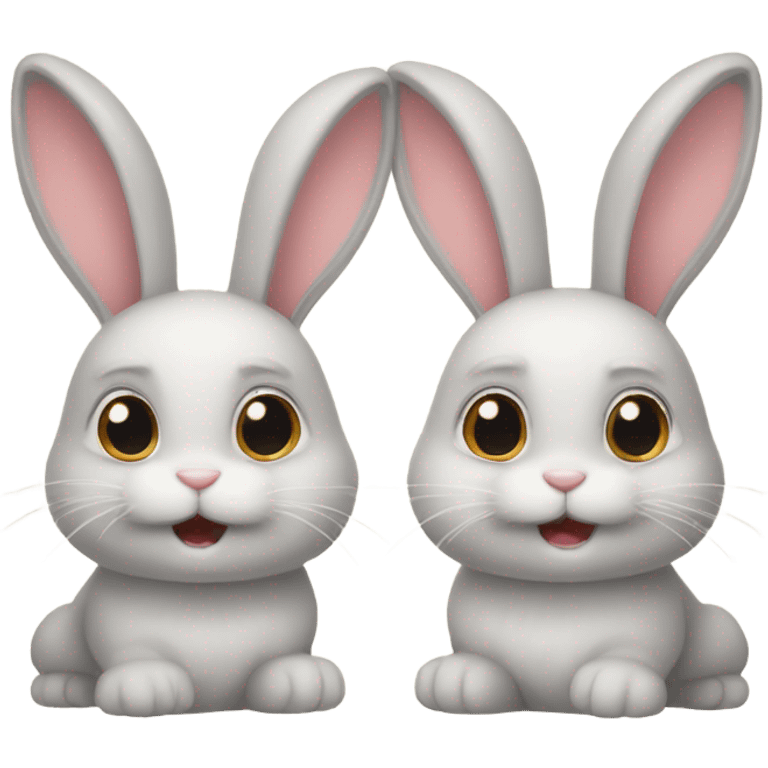 Two bunnies emoji