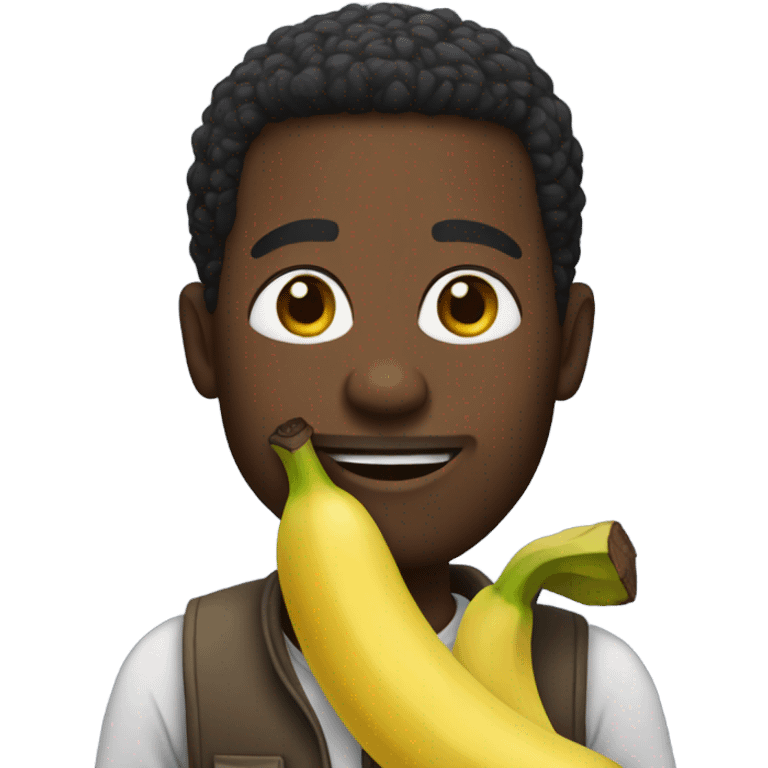 Black man holding banana emoji