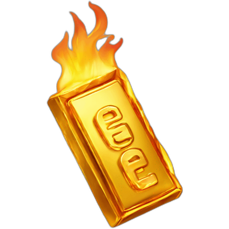 Hot flaming gold bar on fire emoji