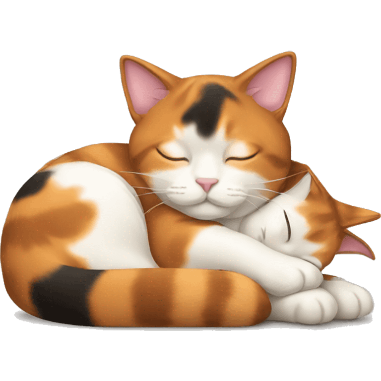 Calico cat sleeping  emoji