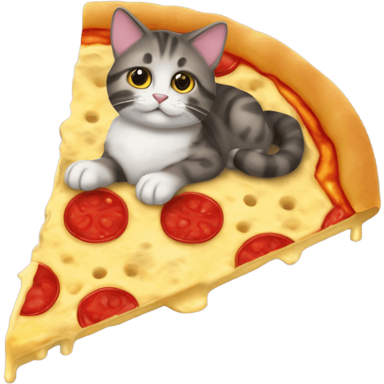 Cat Eaton cheese pizza emoji