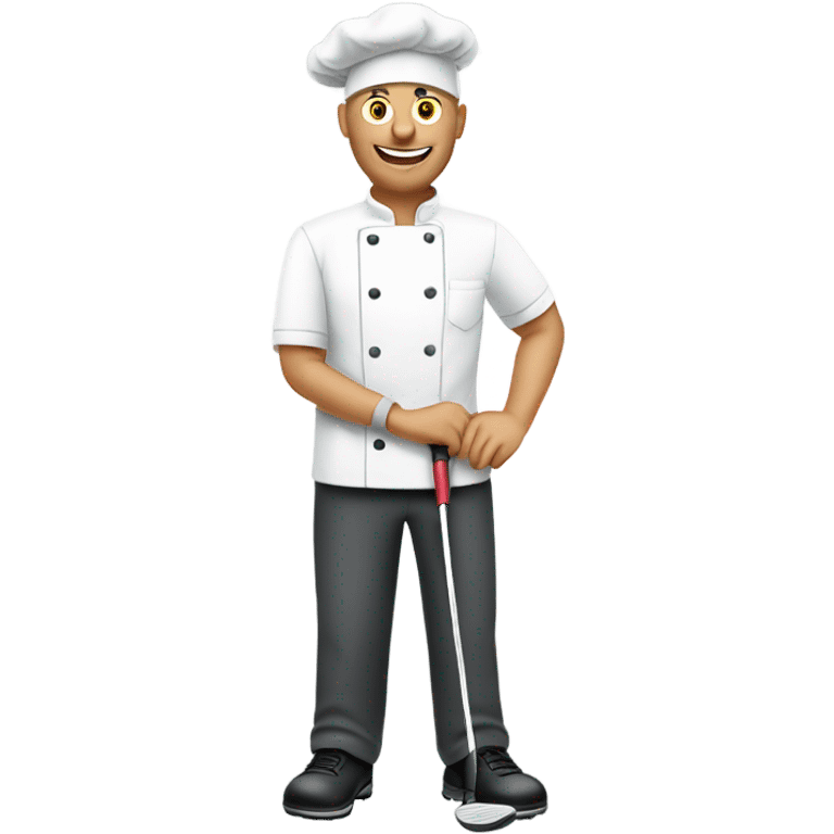 White chef playing golf emoji