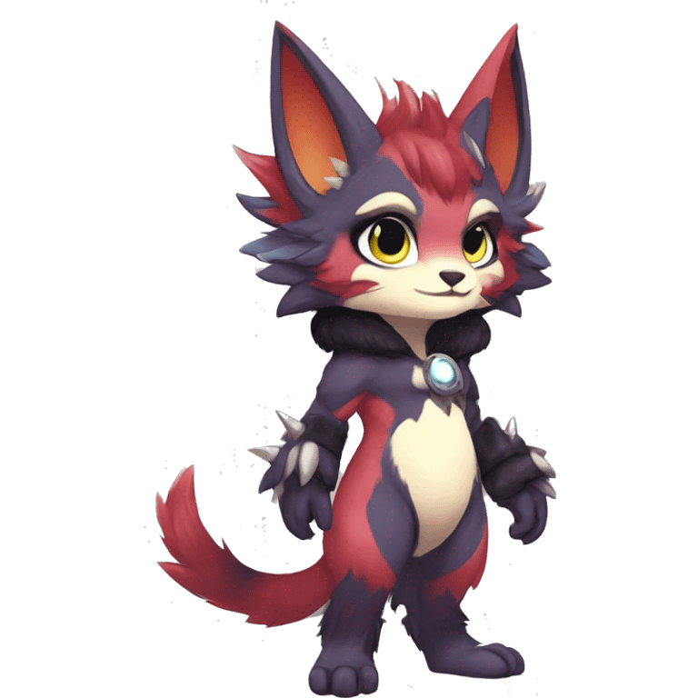 Anthro-Edgy-Contrast-Colors-Fantasy-Fur-Sona-Chibi-Shiny-Fakémon-Hybrid full body emoji