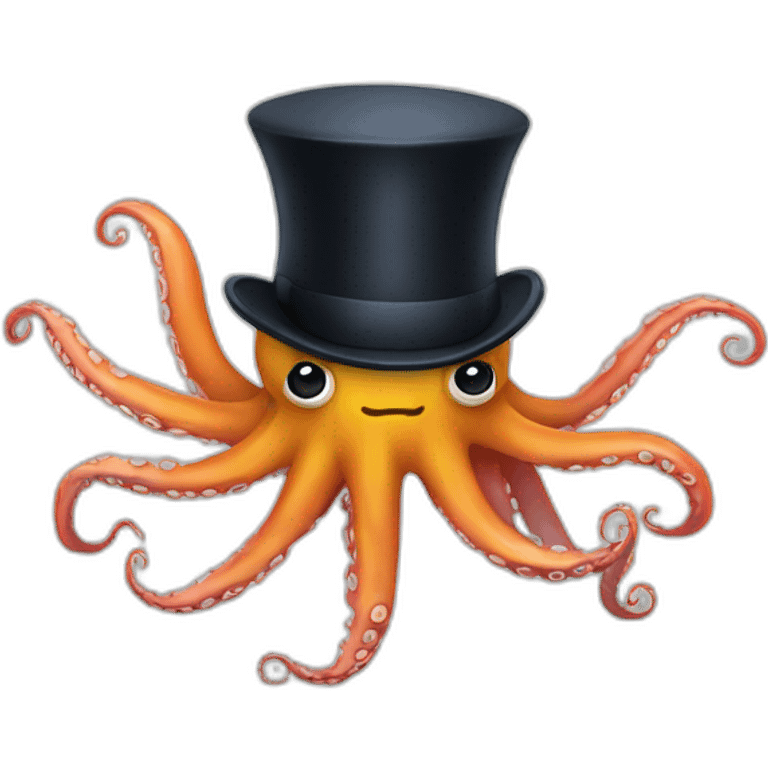 Octopus with a top hat emoji