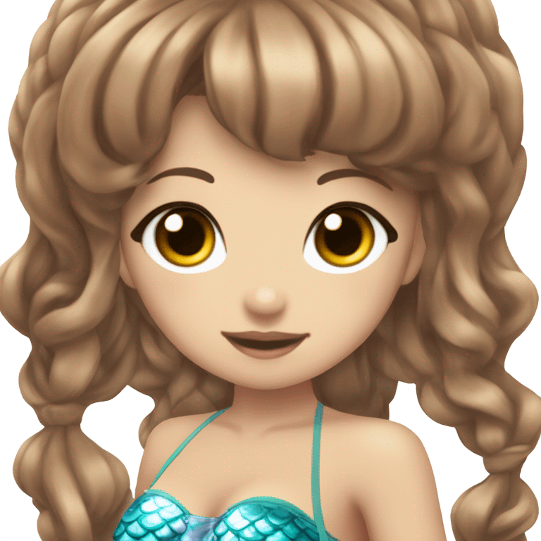 mermaid hime gyaru girl, swimsuit, brown hair emoji