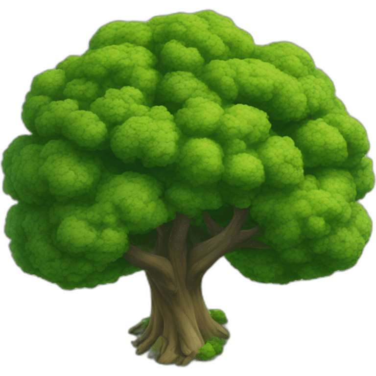 Tree as seen from the sky, looked down from the top, simplified and photorrealistic emoji