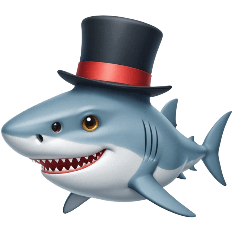 Shark with a top hat emoji