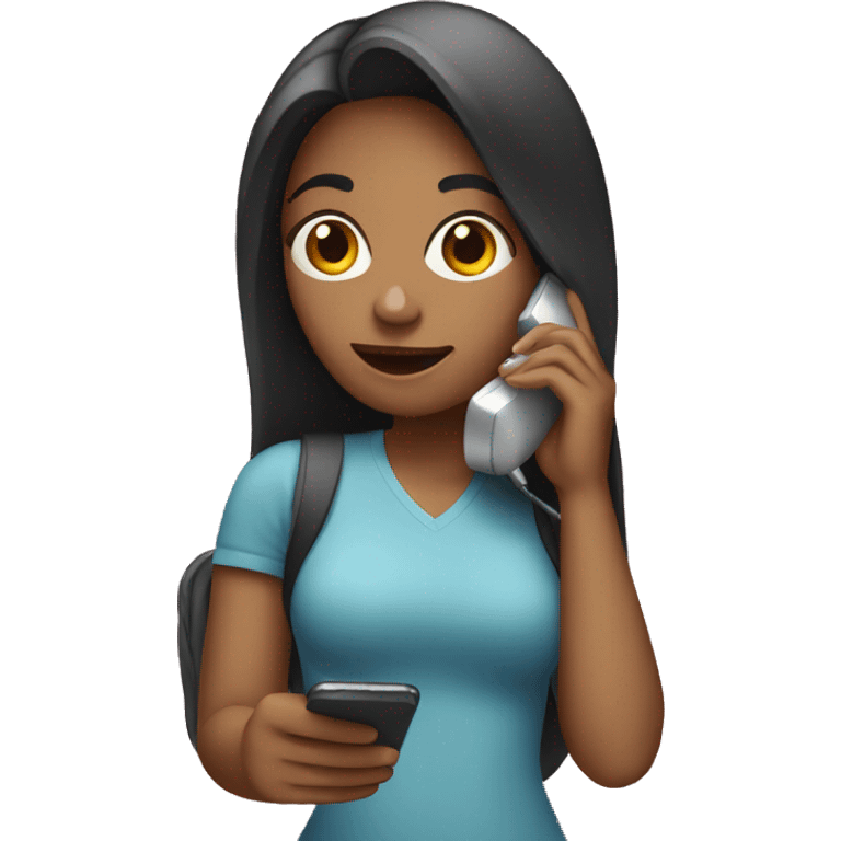 a girl with a phone in her hands emoji