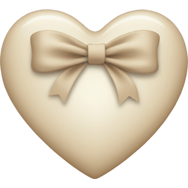 white heart with beige bow emoji