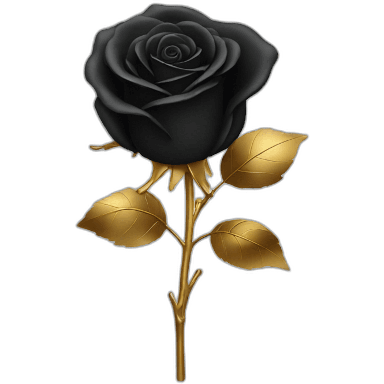 Black rose with gold stem emoji