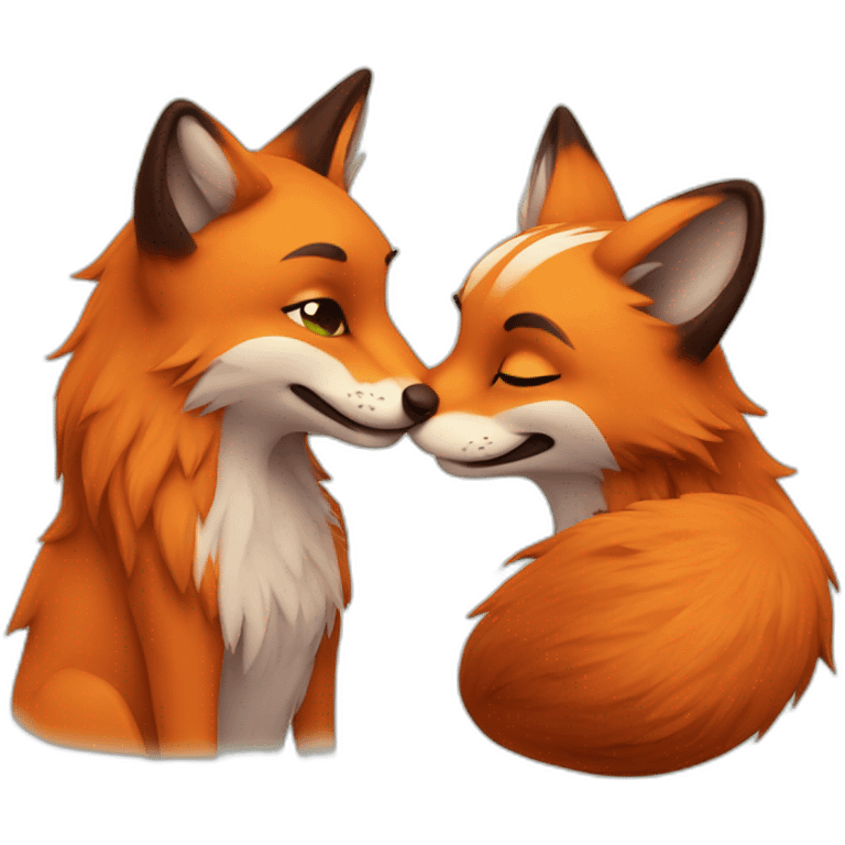 Fox and meetkat  in love emoji