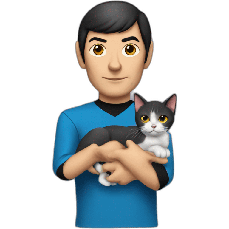 Spock holding a cat emoji