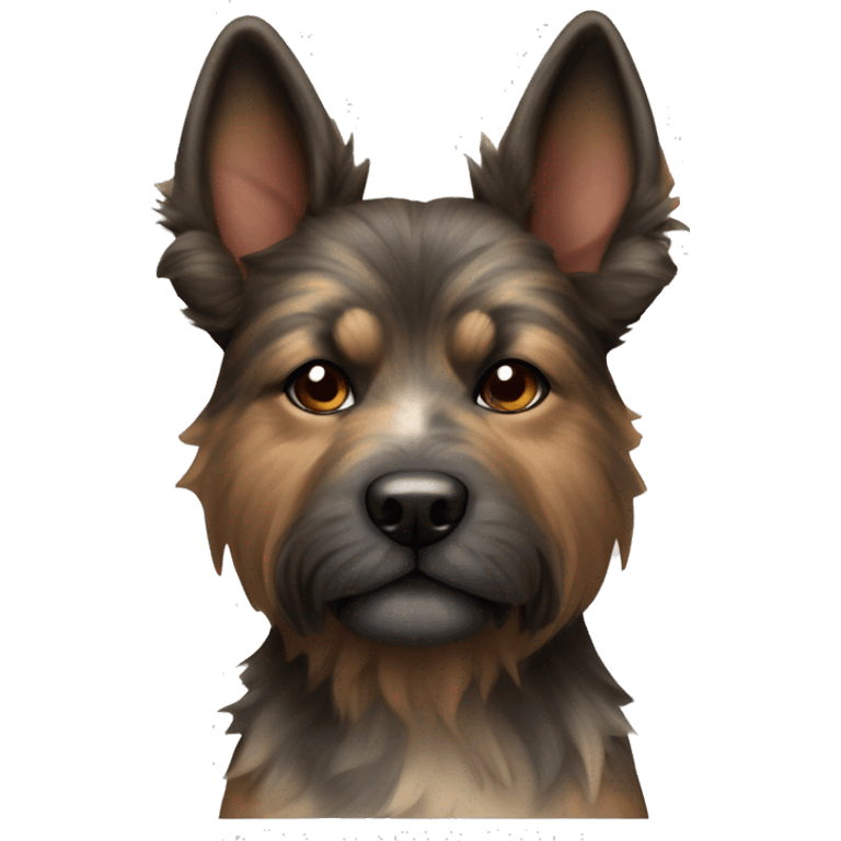 Pointy ears Brindle fluffy Asian dog with brindle fur pointed ears  emoji