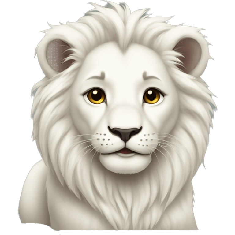 Baby cute  white lion  emoji