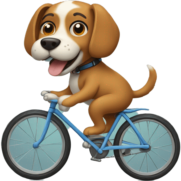 Dog riding bike emoji