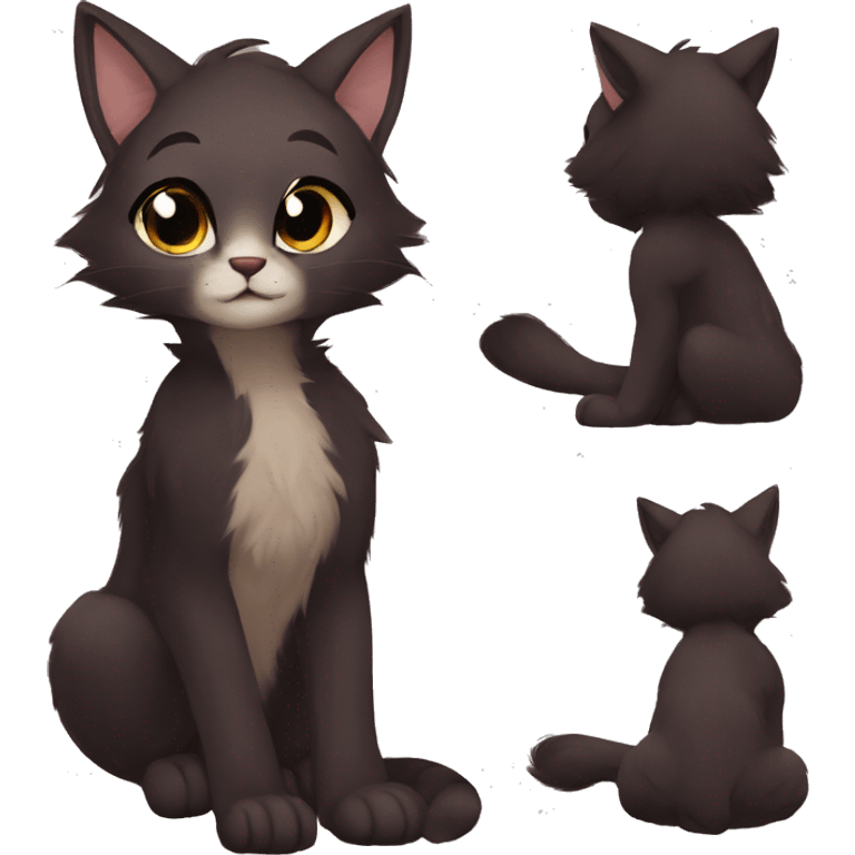 Anthro Shy Cute Cool Edgy Pretty Dark Brown Furry Feline Animal Anthro Sona emoji