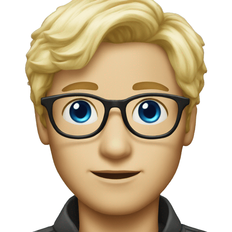 blonde, blue eyes, glasses emoji