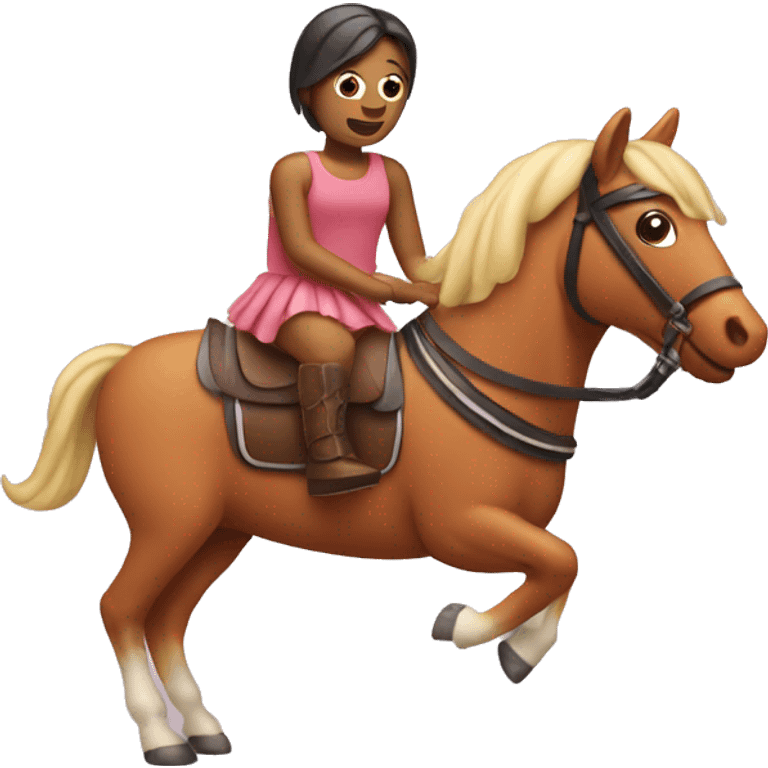 Hot dog riding a horse in a tutu emoji