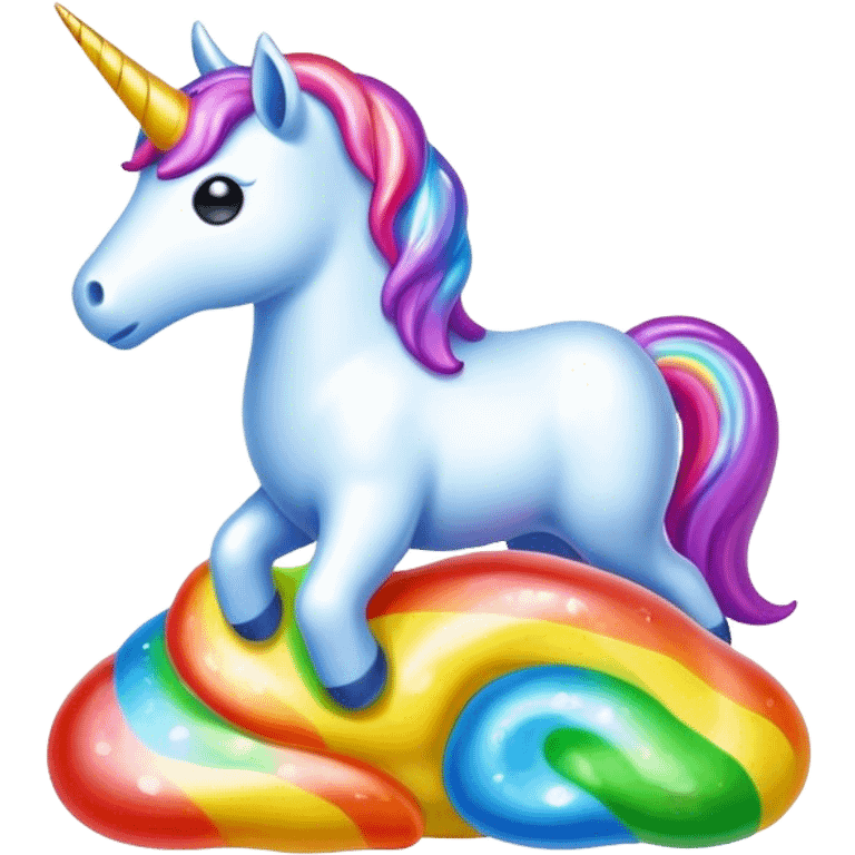 Rainbow gummy unicorn poop emoji