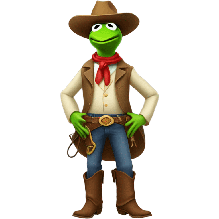 Kermit the frog vs a cowboy emoji