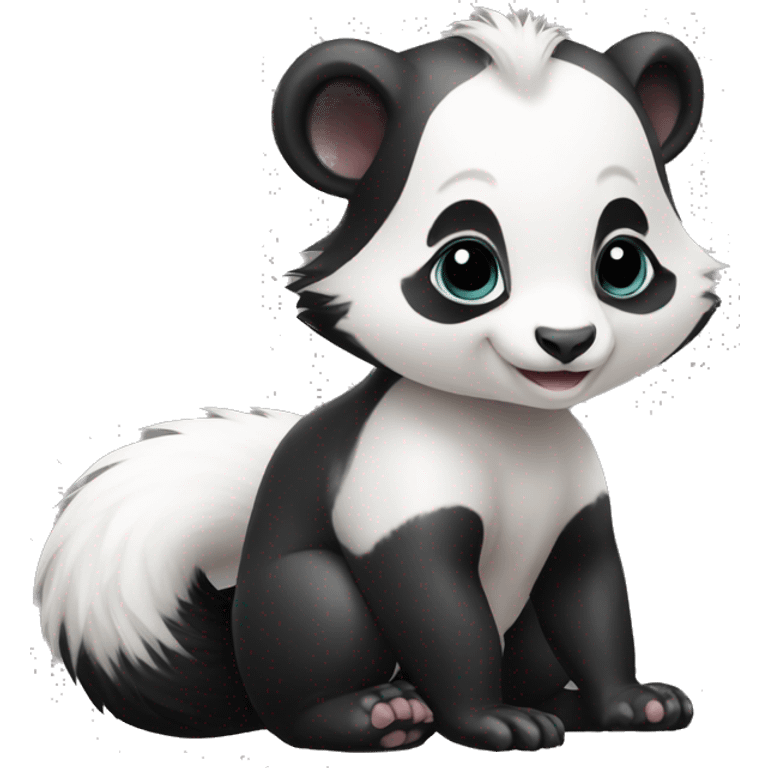 Cute baby skunk-panda-hybrid full body emoji