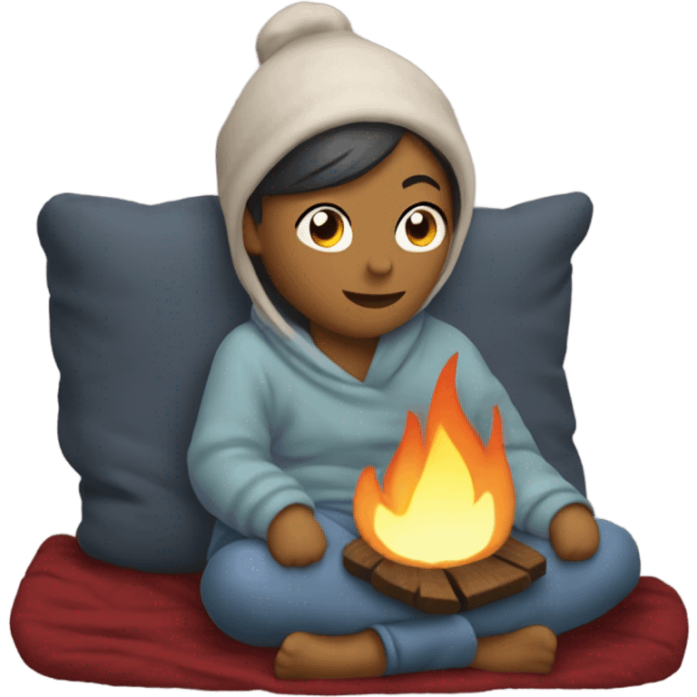 Cozy next to fire  emoji