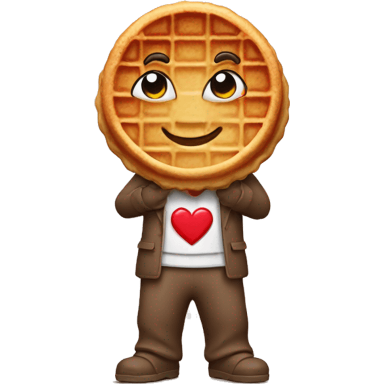 mini Waffle man with heart emoji