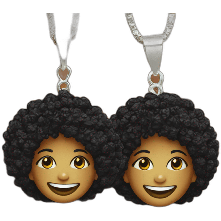 charming smile afro earrings necklace emoji