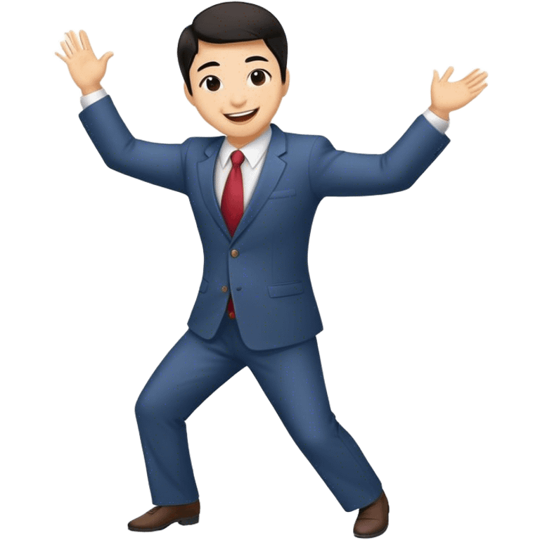 Asian lawyer dancing. emoji