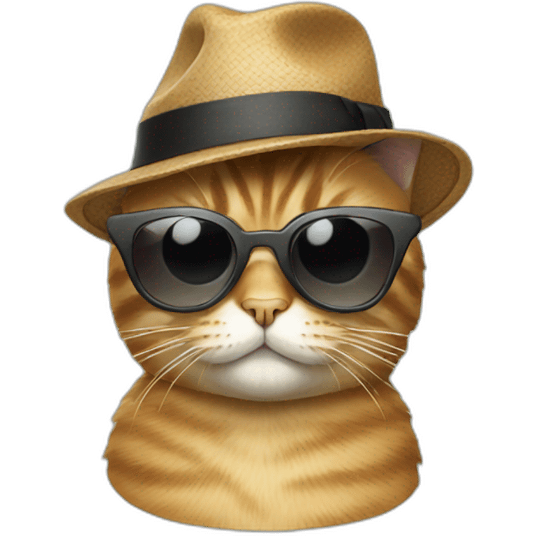 Cat with sunglasses and hat emoji