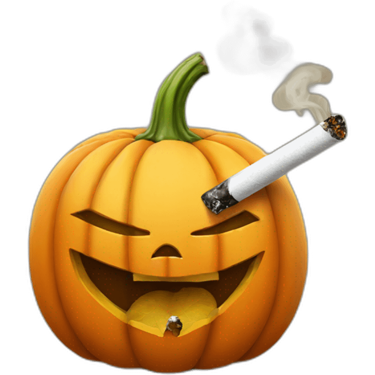 Pumpkin smoking cigarette emoji