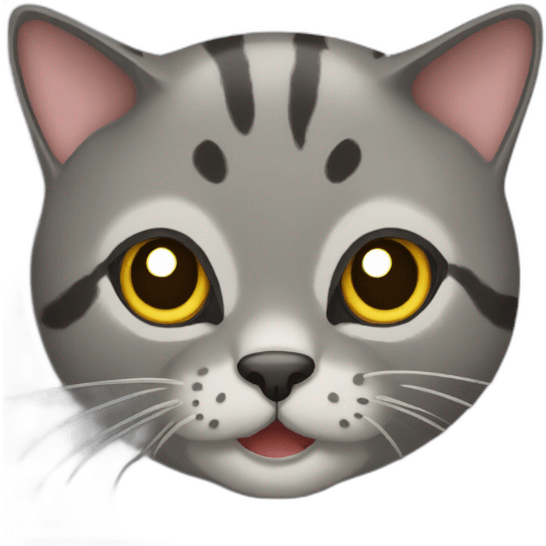 brindle grey cat emoji