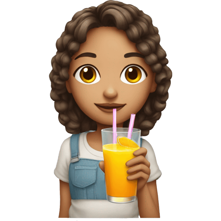 Cute girl with juice  emoji