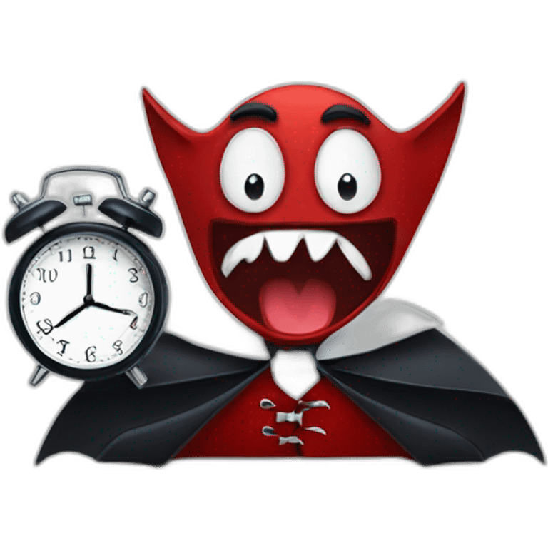 vampire with alarm clock emoji