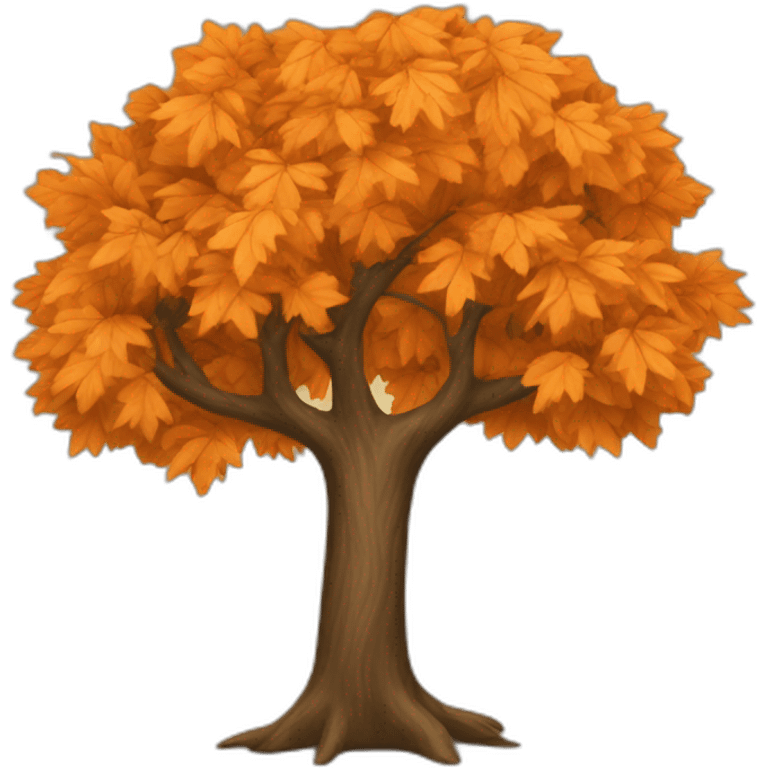 A tree with orange leaves emoji