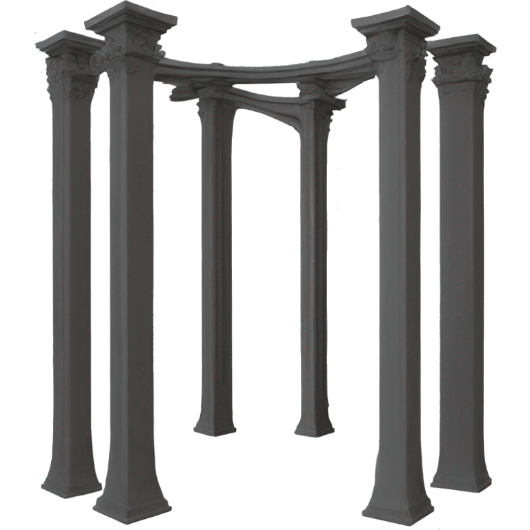 cast iron metal column structure pilar, modern frontal emoji