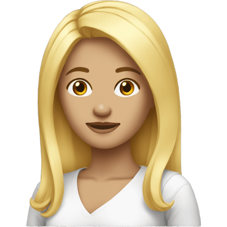 wanita muda rambut blonde  emoji