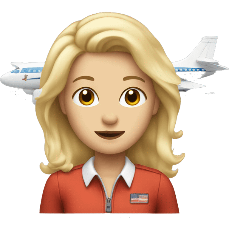 Blonde girl flying a plane emoji