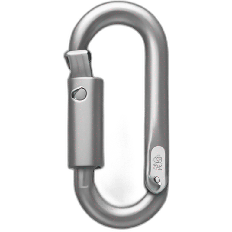 Climbing carabiner with security lock emoji