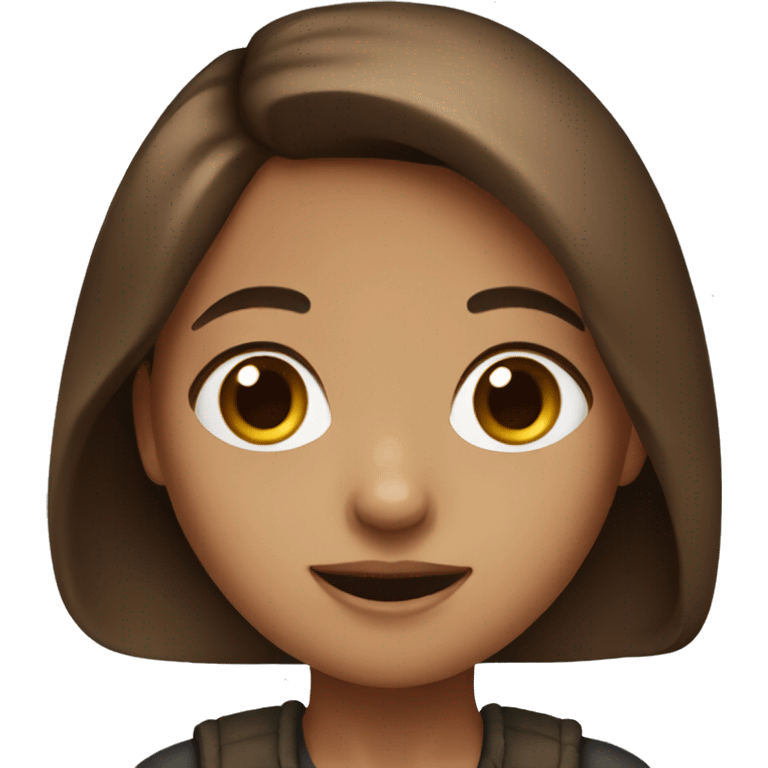 cute girl with brown hair  emoji