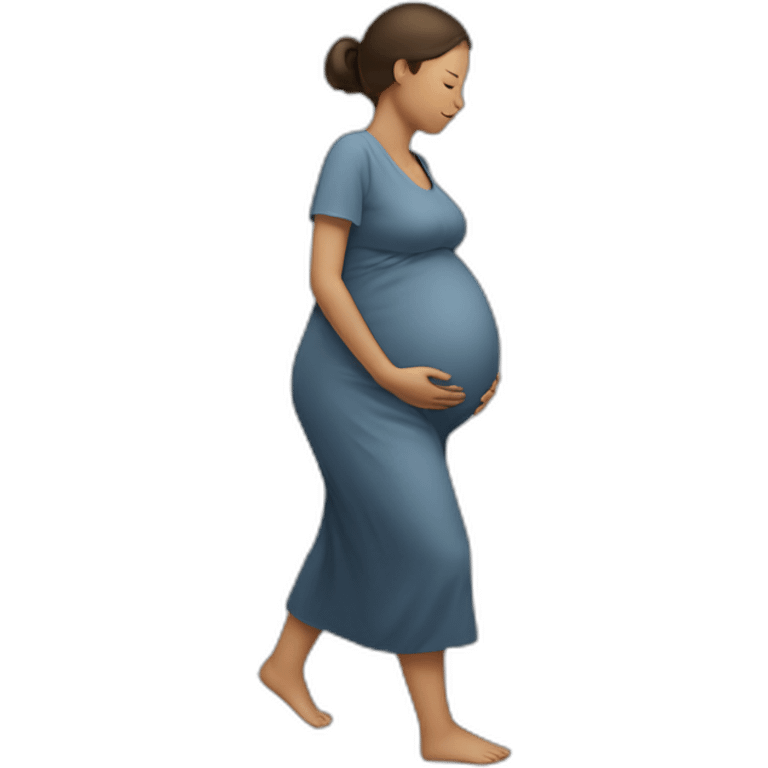 Very pregnant woman sleep walking emoji