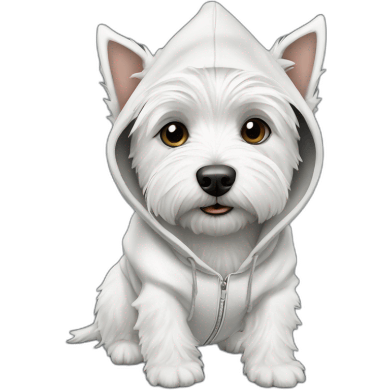 Westie (dog) with hoodie  emoji