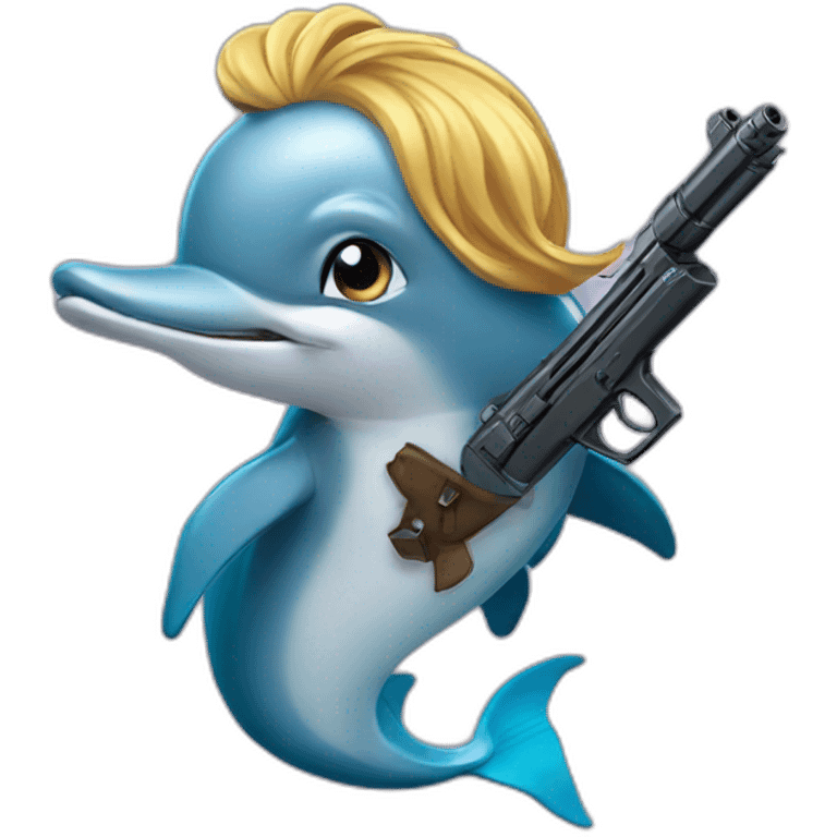 dolphin holding a gun emoji