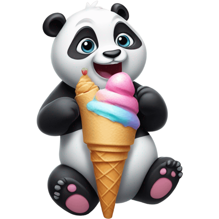 Panda eating ice cream emoji