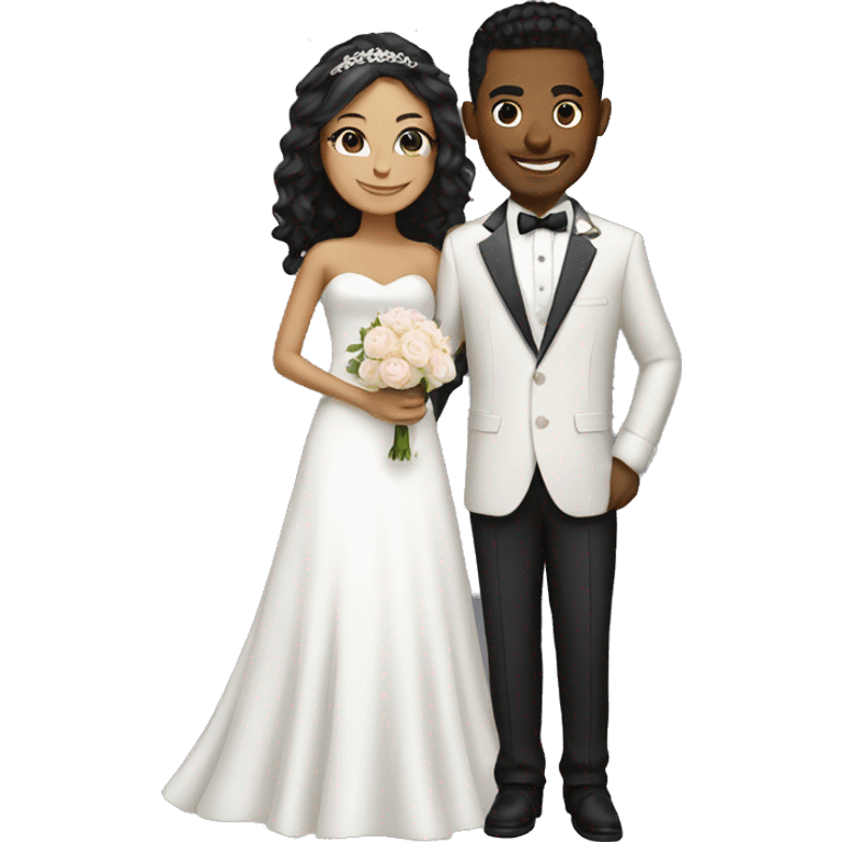 light skin groom and bride emoji